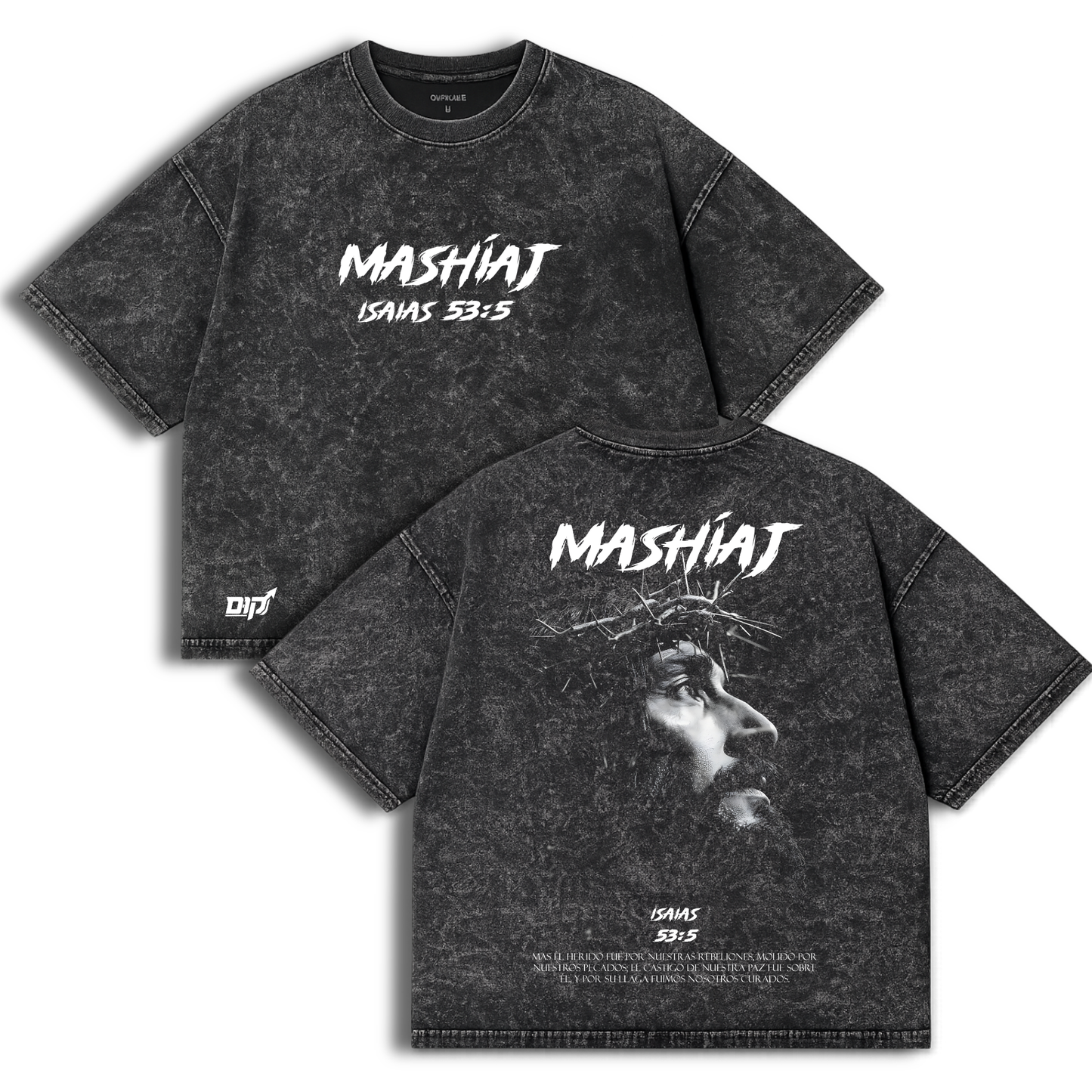 Polera Acid Wash Antiguo testamento: Isaias 53:5
