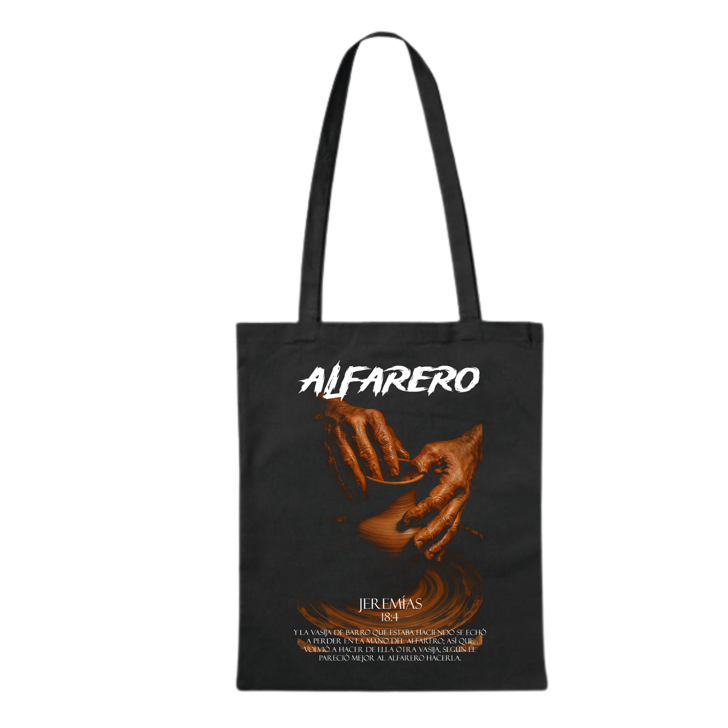 BOLSA ALGODON NEGRA - DISEÑO ALFARERO