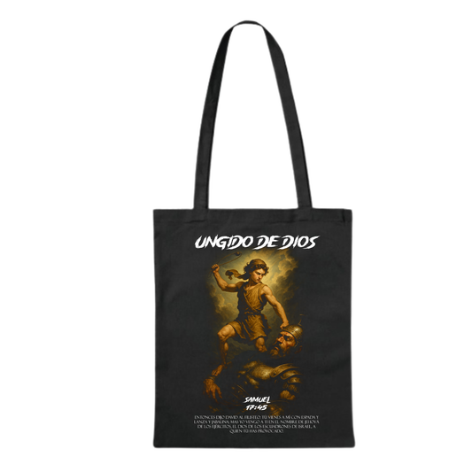 BOLSA ALGODON NEGRA - UNGIDO DE DIOS