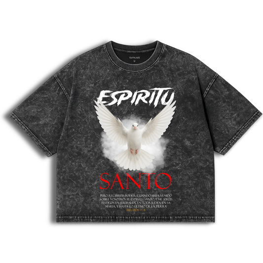 Polera Acid Wash Nuevo Testamento: Hechos 1:8